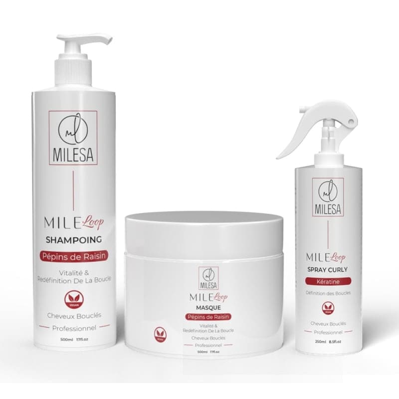 Trio MILE Loop Shampoing, Masque et Spray aux Pépins de Raisins